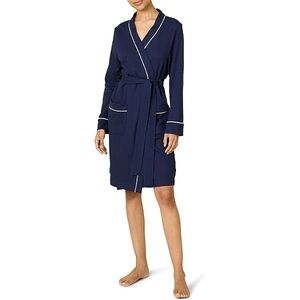 Club Room Navy Robe with White Trim